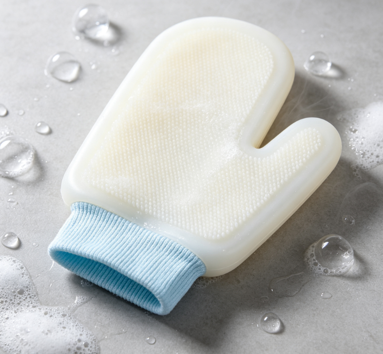 Upgraded Thickened Silicone Bath Glove, Powerful Gentle Body Exfoliator