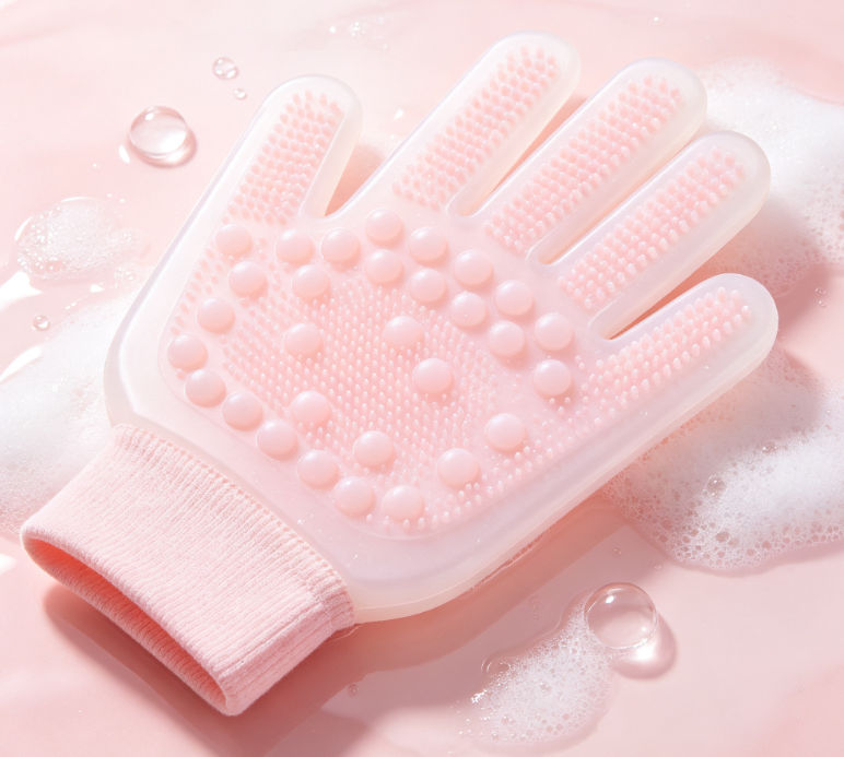 Silicone Shower Massage Glove, Exfoliating Scrub Mitt for Smooth Body Skin - Image 2