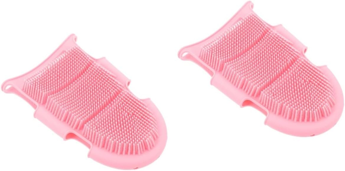 2-Pack Deep Exfoliating Bath Gloves | Silicone Scrub Brush | Dual-Purpose Body and Scalp Cleansing Tool