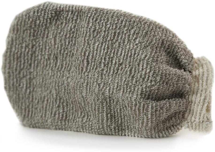 2-Pack Organic Linen Exfoliating Gloves | Dual-Use Facial and Body Cleansing Tool