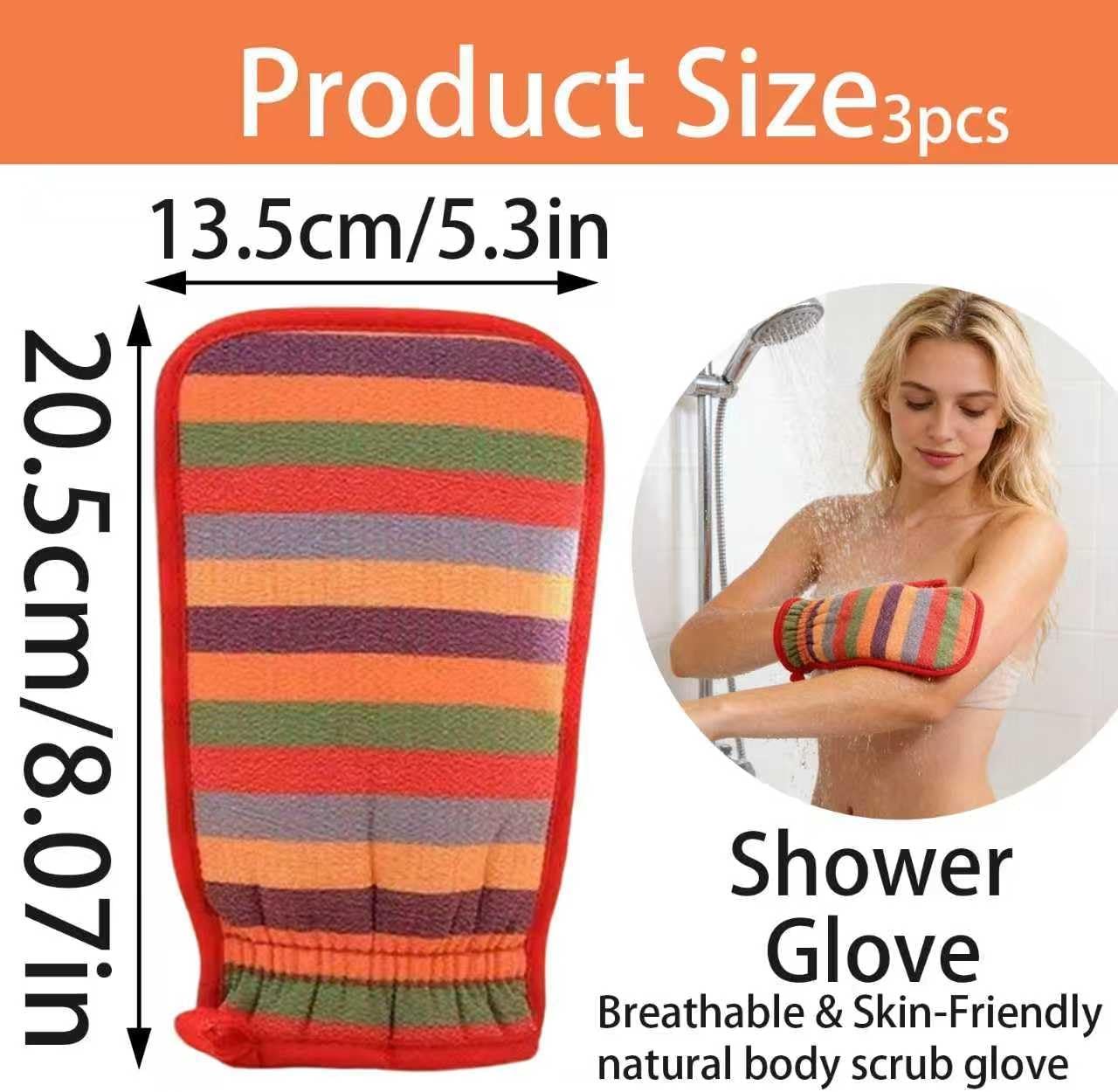 3-Pack Linen Exfoliating Gloves | Shower Scrub & Cleansing Tool | Full Body Exfoliation (Spa Home Use) - Image 2