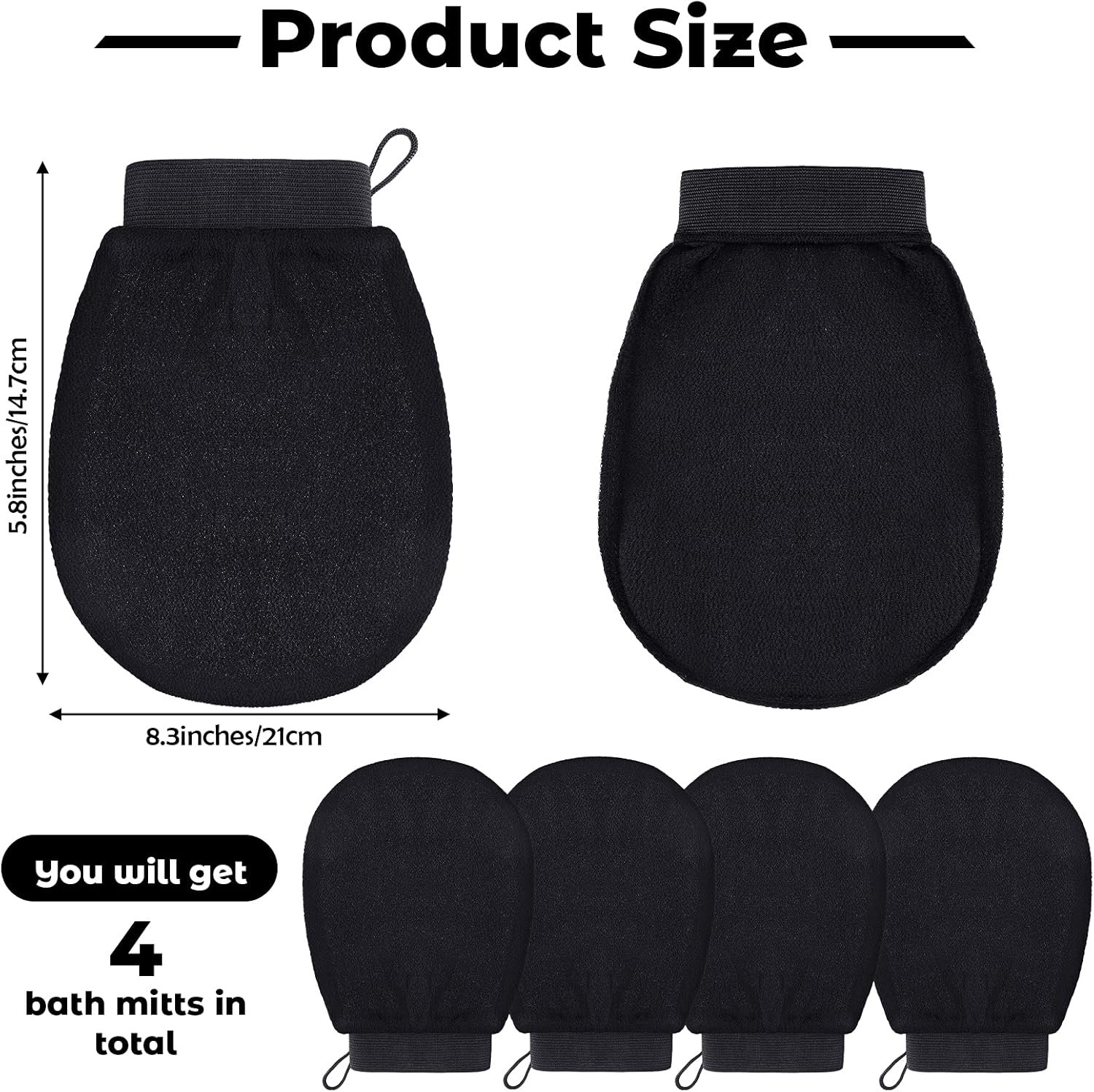 4-Pack Deep Cleansing and Care Tools | Full Body Scrub to Remove Dead Skin (Improves Rough Skin) - Image 2